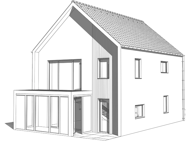 Revit tervezett ház